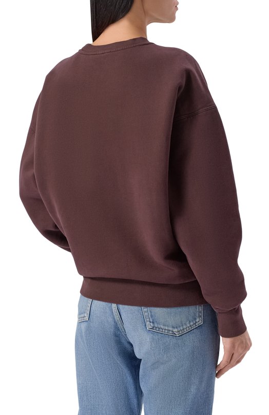 Хлопковый свитшот Saint Laurent 807761/Y36SV Коричневый  807761/Y36SV Фото 4