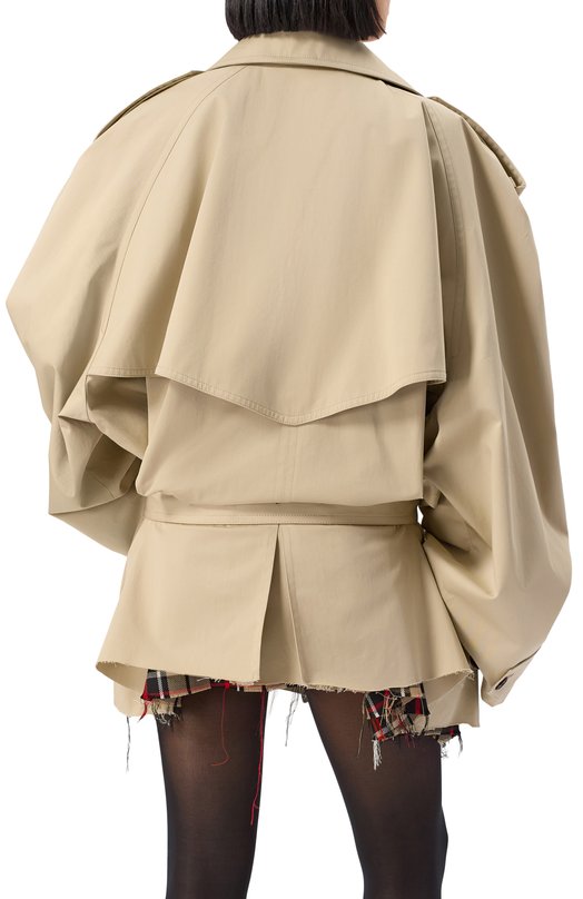 Хлопковый тренч Balenciaga 814615/TBP01 Бежевый  814615/TBP01 Фото 4