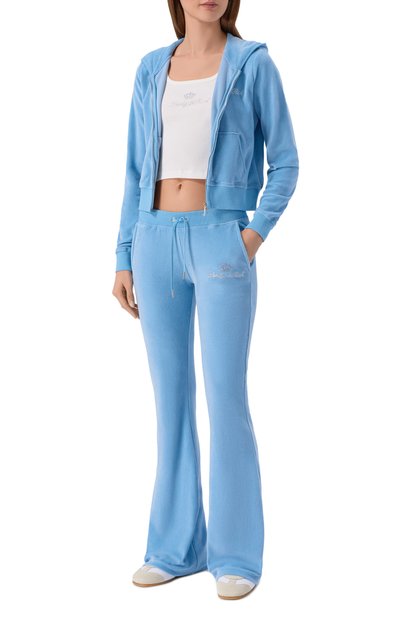 Хлопковые брюки SPORTY AND RICH, арт. PA067716689BL50/JUICY SCRIPT VEL0UR SWEATPANT, фото 2