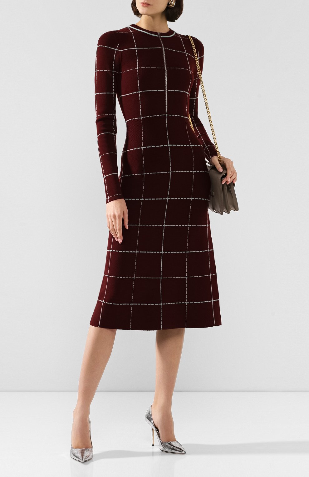 Шерстяное платье VICTORIA BECKHAM бордового цвета по цене 144000 руб., арт. DR KNT 61143, фото 2 Шерстяное платье VICTORIA BECKHAM, арт. DR KNT 61143, фото 2