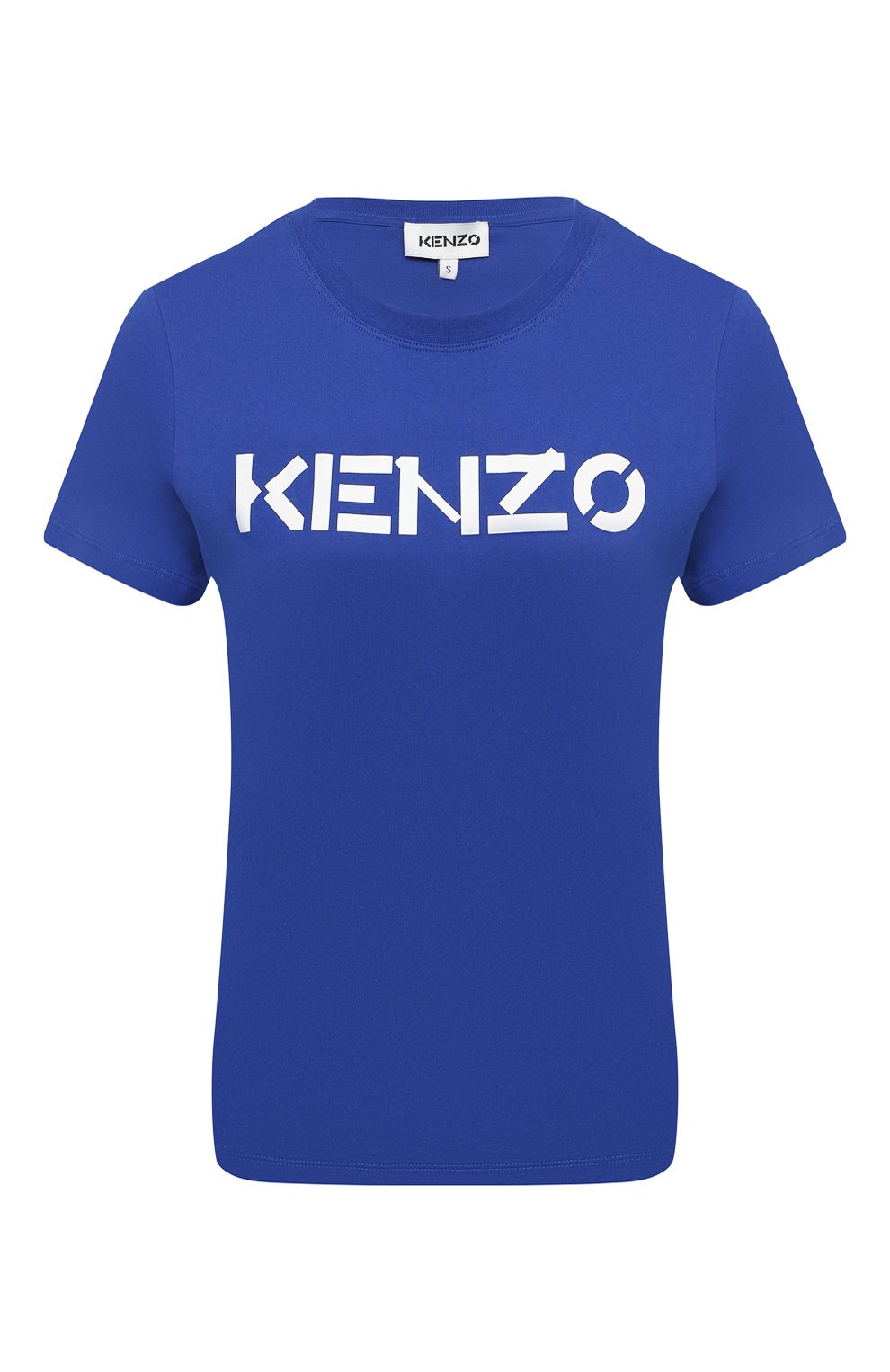 Хлопковая футболка KENZO синего цвета по цене 11500 руб., арт. FA62TS8414SJ, фото 1 Хлопковая футболка KENZO, арт. FA62TS8414SJ, фото 1