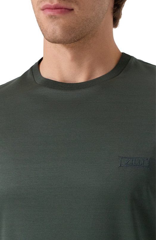 Хлопковая футболка Zilli TSR02AM0100VNI000 Зелёный  TSR02AM0100VNI000 Фото 5