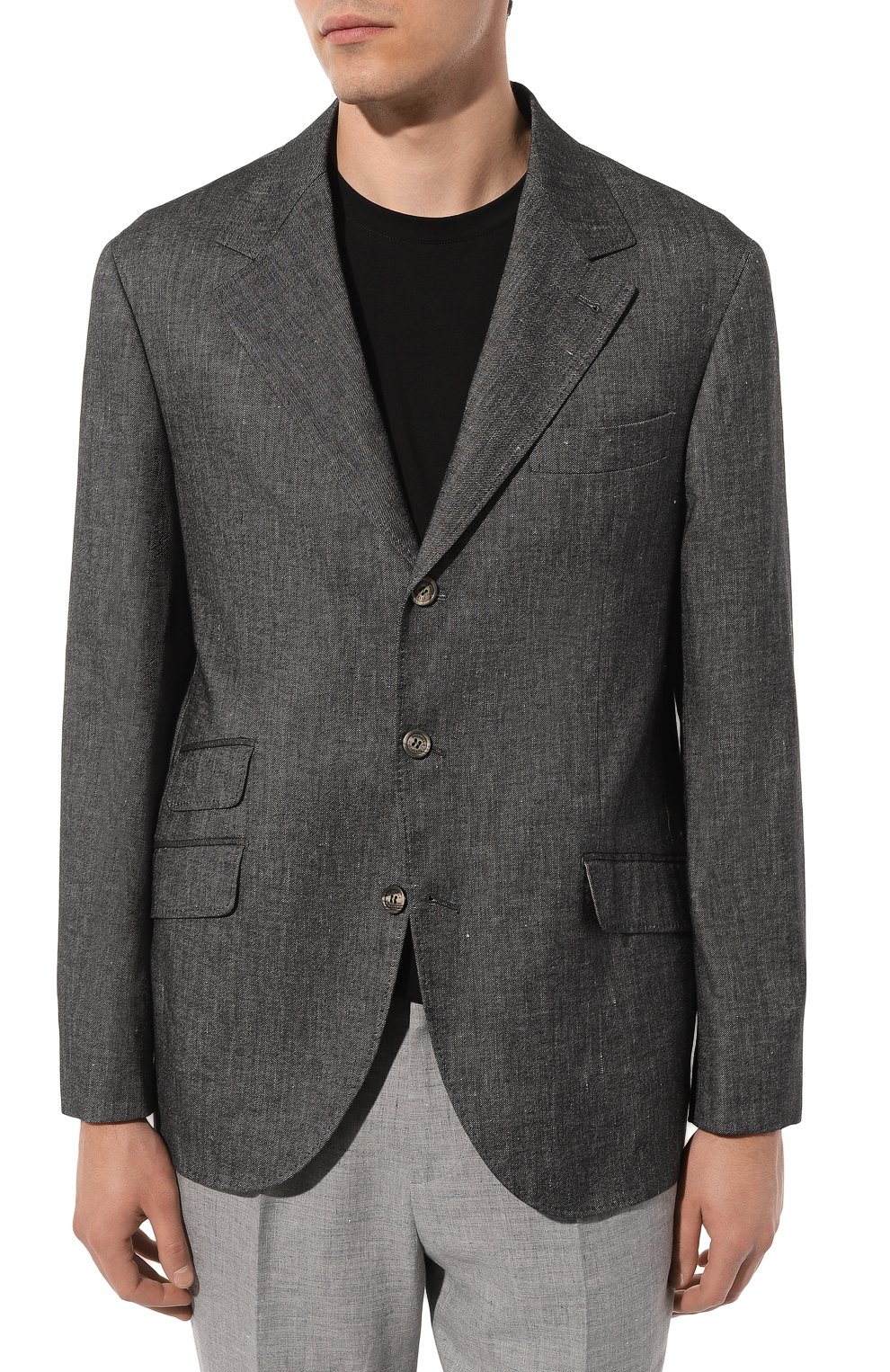 Пиджак изо льна и хлопка BRUNELLO CUCINELLI, арт. MS4577BWD, фото 3