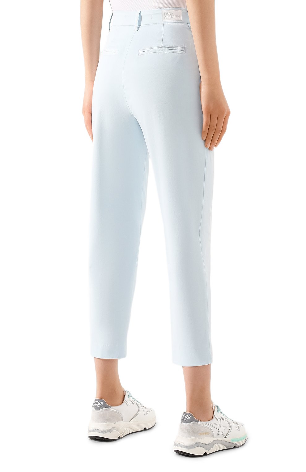 Хлопковые брюки TWO WOMEN IN THE WORLD голубого цвета по цене 18900 руб., арт. LAUREN/YEAT3, фото 4 Хлопковые брюки TWO WOMEN IN THE WORLD, арт. LAUREN/YEAT3, фото 4