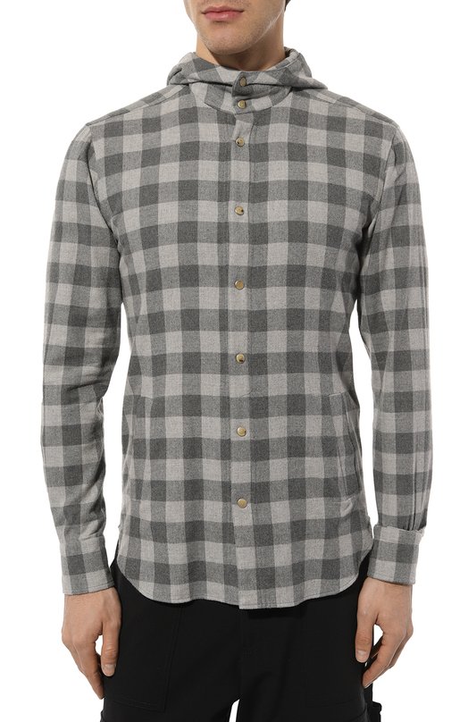 Хлопковая рубашка Kiton UMCMARH0864501 Серый  UMCMARH0864501 Фото 3