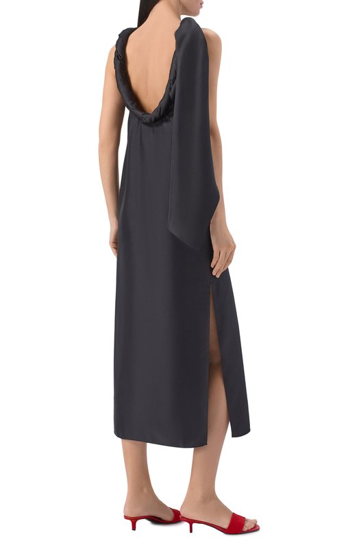 Атласное платье Loulou de Saison SUSAN Чёрный  SUSAN Фото 3