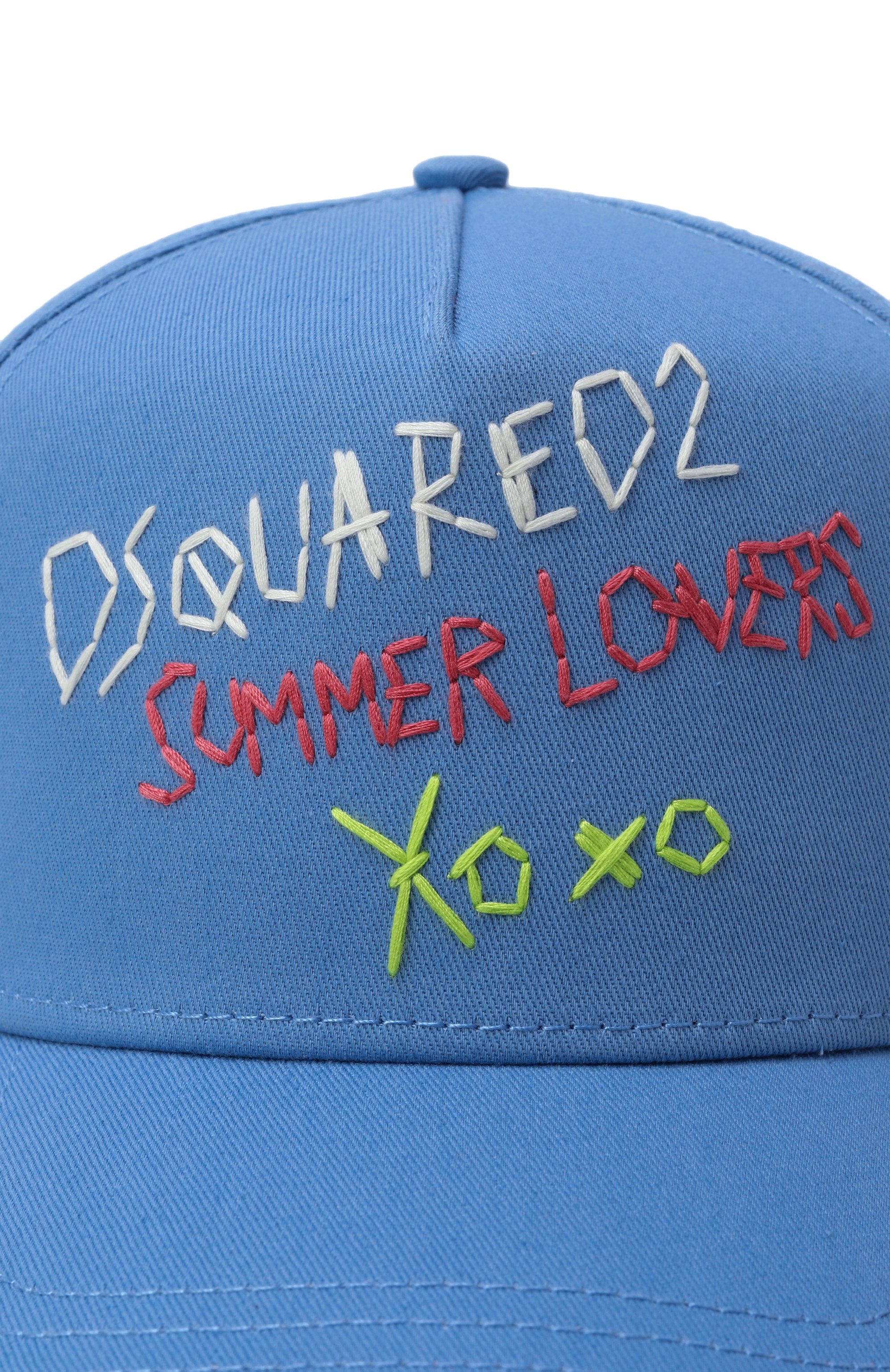Хлопковая бейсболка DSQUARED2 голубого цвета по цене 22700 руб., арт. BCM0919, фото 3 Хлопковая бейсболка DSQUARED2, арт. BCM0919, фото 3