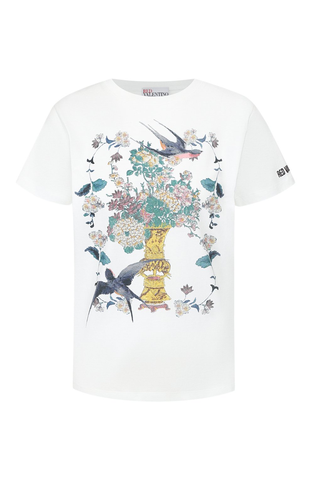 Хлопковая футболка REDVALENTINO белого цвета по цене 13050 руб., арт. SR0MG03Q/4PV, фото 1 Хлопковая футболка REDVALENTINO, арт. SR0MG03Q/4PV, фото 1