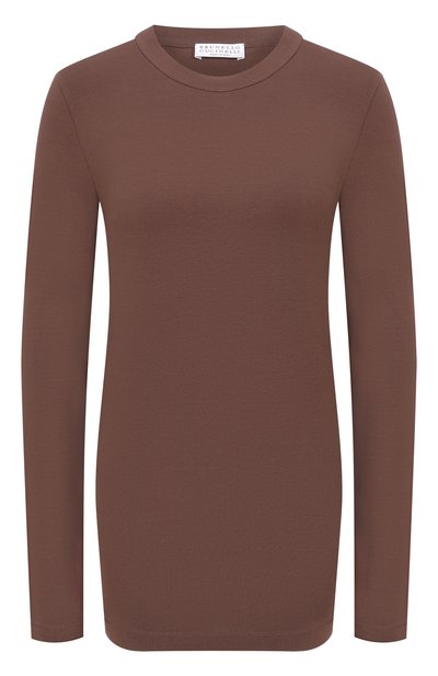 Женская хлопковый лонгслив BRUNELLO CUCINELLI, арт. MPT18B0107