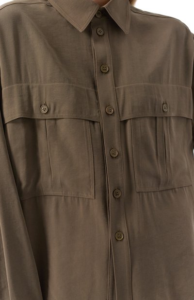 Рубашка из вискозы THE ANDAMANE хаки цвета по цене 39950 руб., арт. T170919A/TNV121, фото 5 Рубашка из вискозы THE ANDAMANE, арт. T170919A/TNV121, фото 5