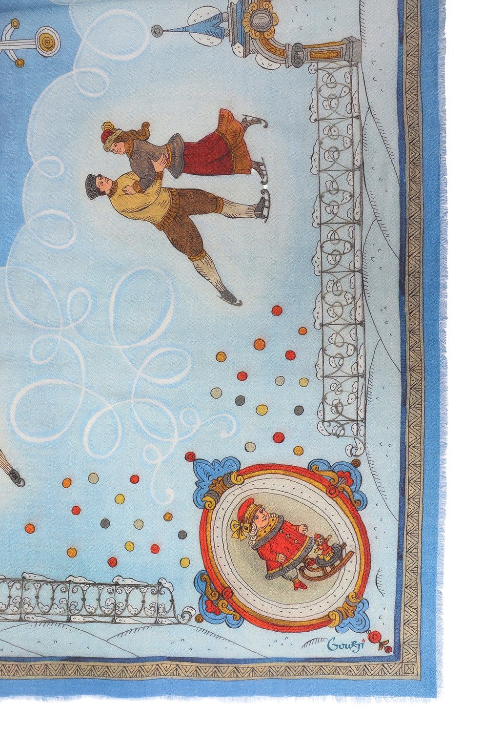 Шерстяная шаль на катке GOURJI, арт. 91144439/61117, фото 4