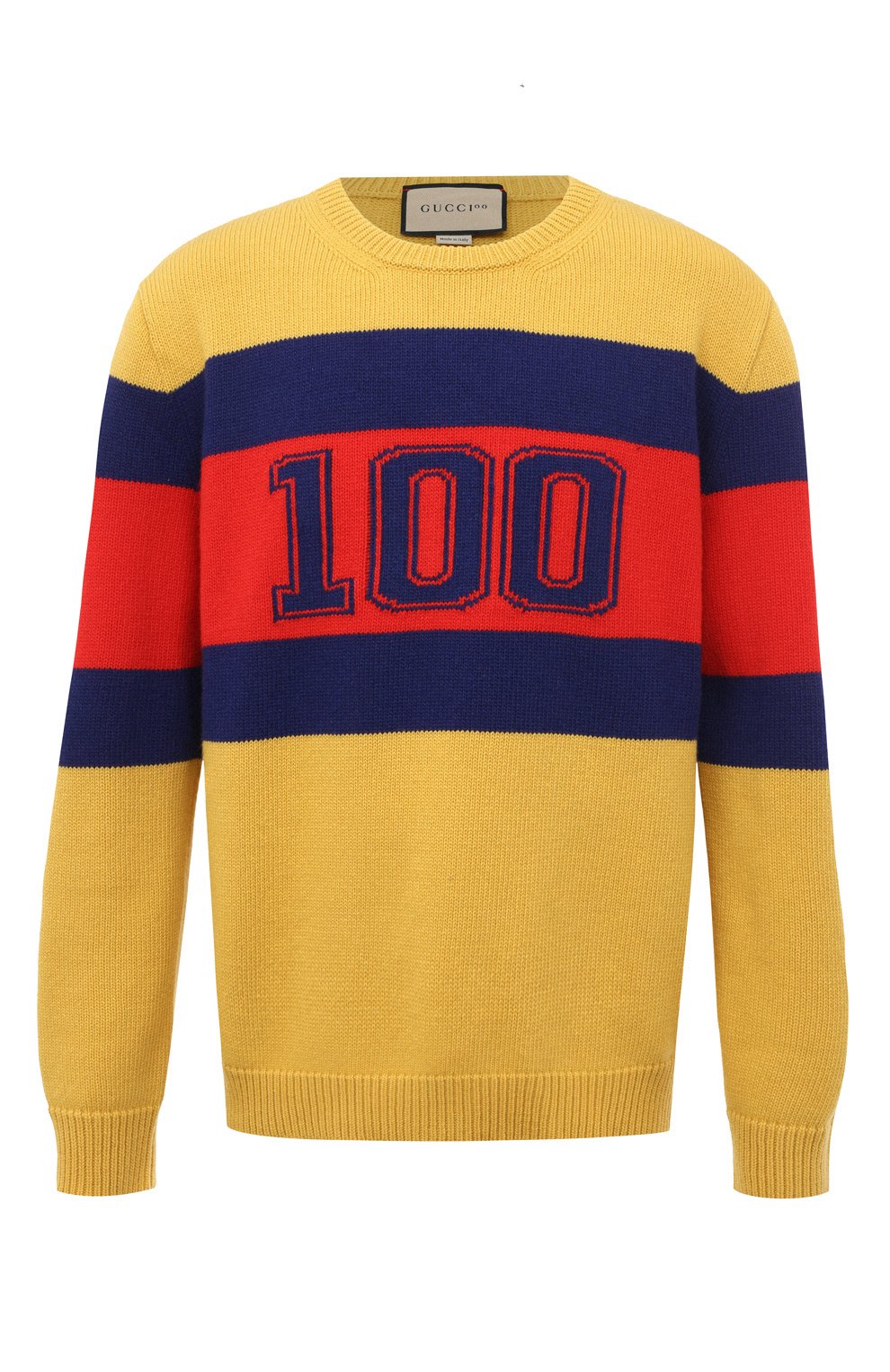 Шерстяной свитер GUCCI разноцветного цвета по цене 122400 руб., арт. 676393 XKB43, фото 1 Шерстяной свитер GUCCI, арт. 676393 XKB43, фото 1