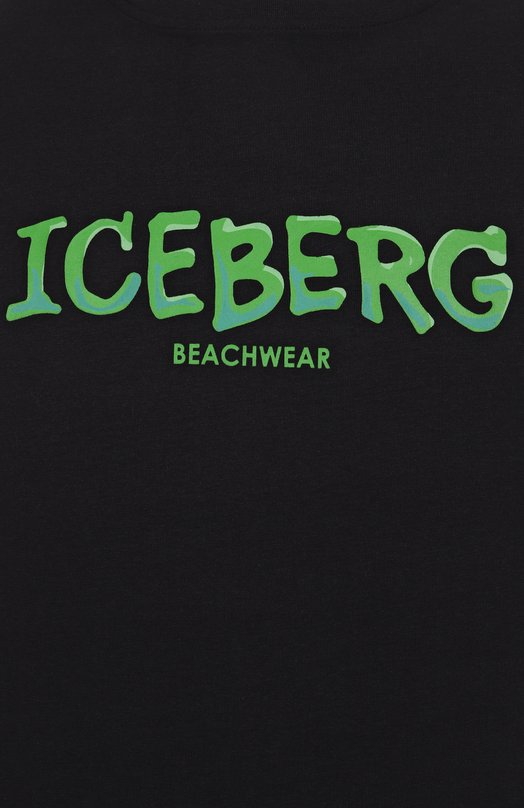 Хлопковая футболка Iceberg ICE25MTS01 Чёрный  ICE25MTS01 Фото 6