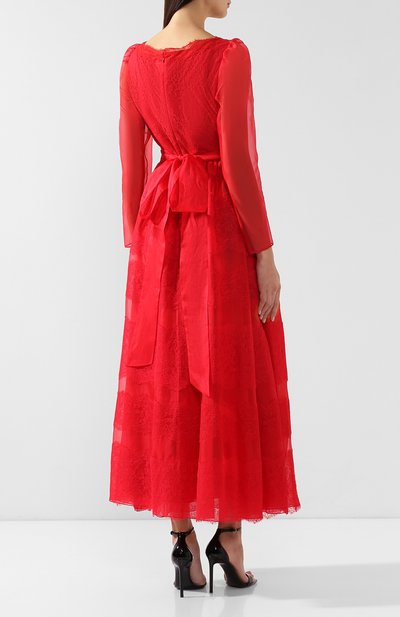Шелковое платье VALENTINO красного цвета по цене 840000 руб., арт. RB3VAL700AW, фото 4 Шелковое платье VALENTINO, арт. RB3VAL700AW, фото 4