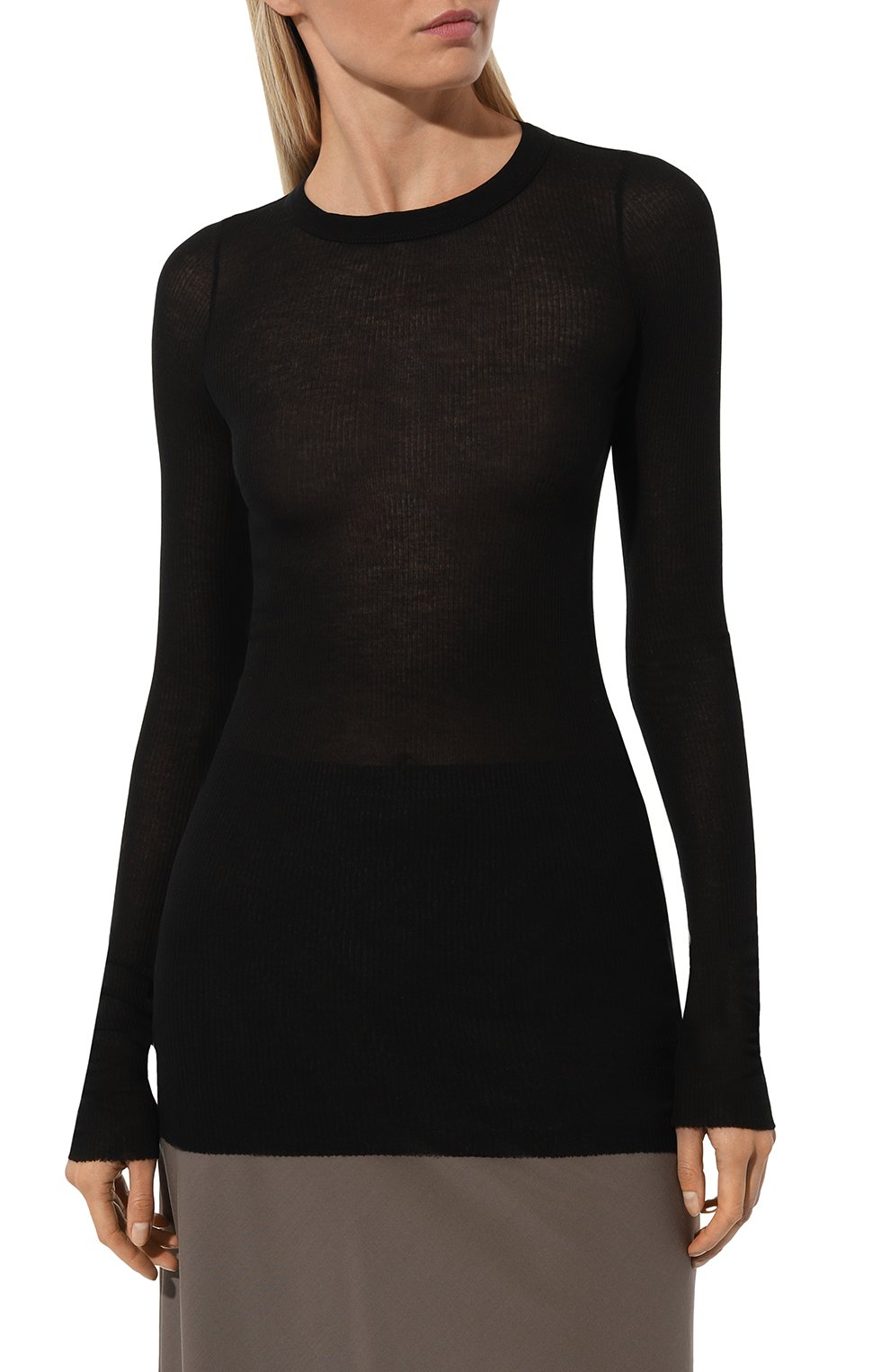 Пуловер из вискозы и шелка RICK OWENS черного цвета по цене 39050 руб., арт. RP02C1202/RC, фото 3 Пуловер из вискозы и шелка RICK OWENS, арт. RP02C1202/RC, фото 3