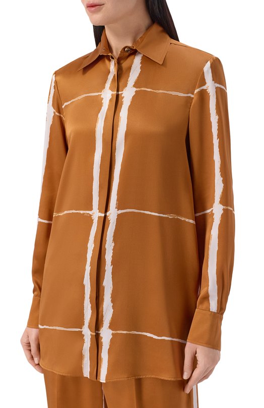 Атласная рубашка Kiton D61435K0873G07 Коричневый  D61435K0873G07 Фото 3