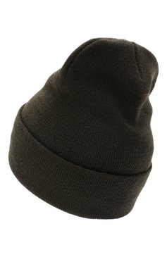 Женская шерстяная шапка WOOLRICH темно-зеленого цвета, арт. CFWWAC0104FR/UF0428 | Фото 3 (Материал: Шерсть, Текстиль; Материал сплава: Проставлено; Нос: Не проставлено)