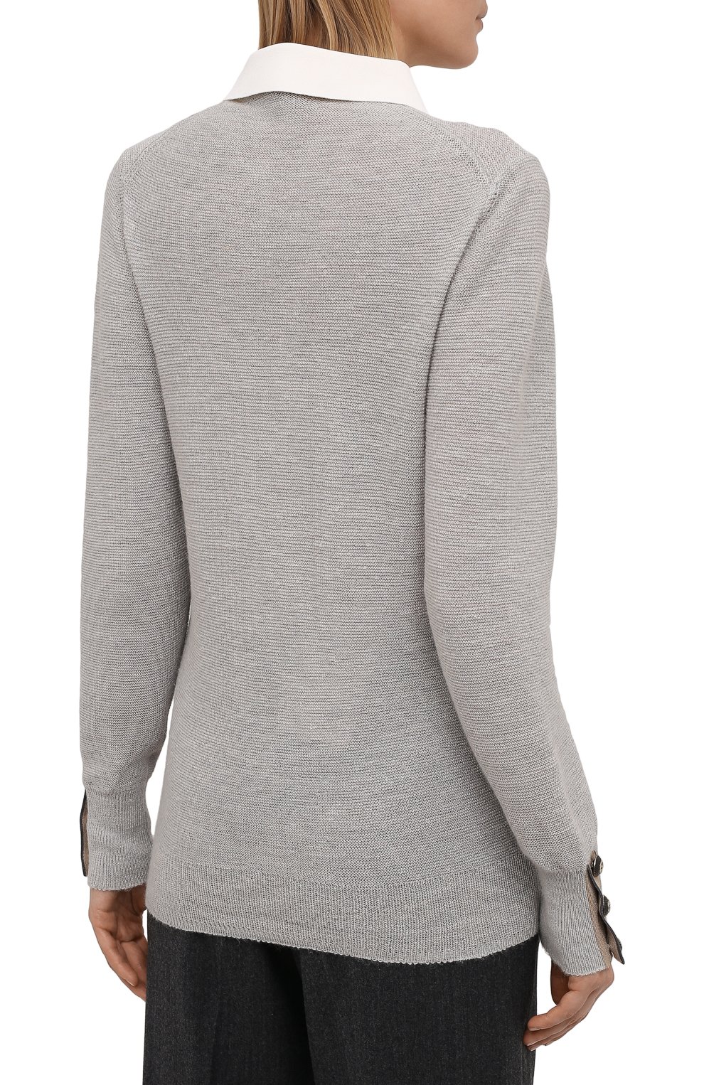 Поло из шерсти и льна GIORGIO ARMANI, арт. 6KAF01/AM57Z, фото 4
