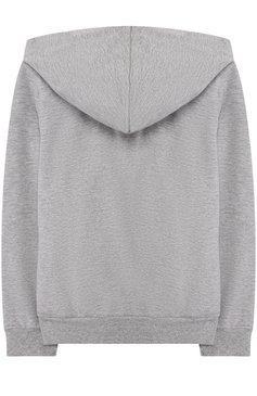 Детский хлопковый кардиган на молнии с капюшоном FENDI серого цвета, арт. JFH065/A4RA/10A-12A | Фото 2 (Материал внешний: Хлопок; Рукава: Длинные; Девочки Кросс-КТ: Кардиган-одежда; Драгоценные камни: Проставлено; Материал сплава: Проставлено)