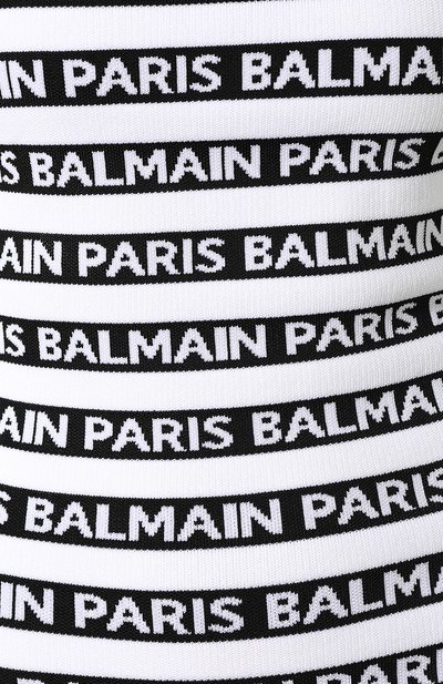 Вязаное боди с логотипом бренда BALMAIN черно-белого цвета по цене 118500 руб., арт. PF00965/K220, фото 5 Вязаное боди с логотипом бренда BALMAIN, арт. PF00965/K220, фото 5