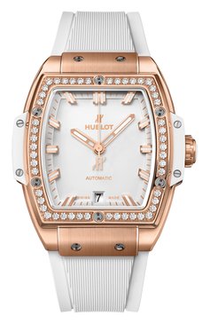 Женские часы king gold diamonds HUBLOT бесцветного цвета, �арт. 665.OE.2080.RW.1204 | Фото 1 (Механизм: Автомат; Материал корпуса: Розовое золото; Цвет циферблата: Белый; Региональные ограничения белый список (Axapta Mercury): Не проставлено; Нос: Не проставлено)