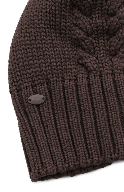 Шапка с меховой отделкой BLACK SABLE темно-коричневого цвета по цене 57000 руб., арт. BS-24017, фото 4 Шапка с меховой отделкой BLACK SABLE, арт. BS-24017, фото 4