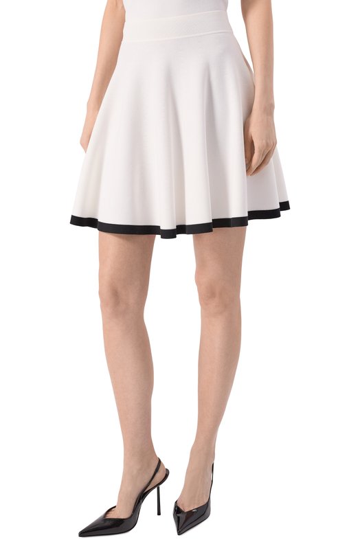 Юбка из хлопка и вискозы Nina Ricci 26PMJU025/ML0596 Белый  26PMJU025/ML0596 Фото 3