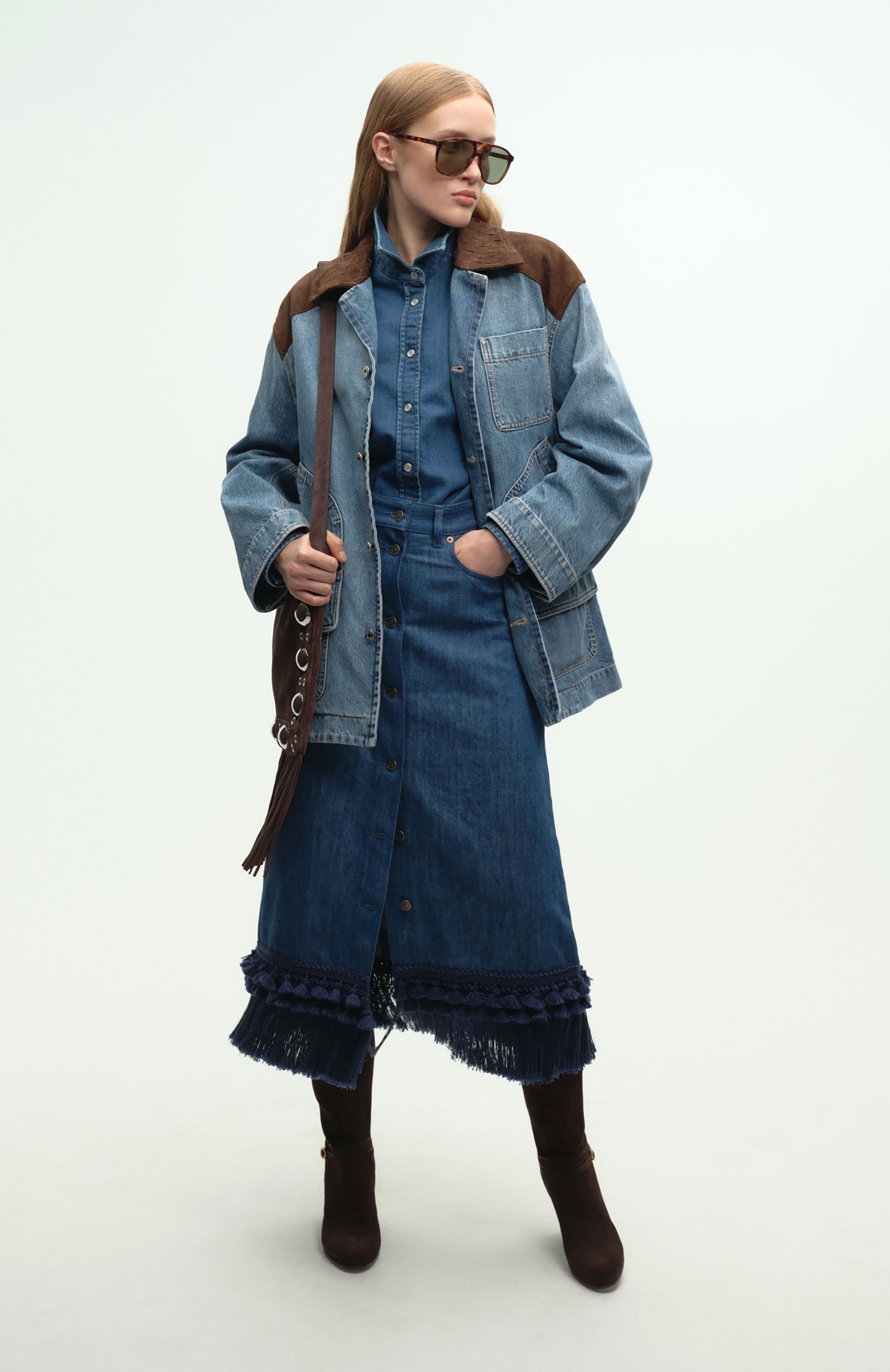 Джинсовая юбка VALENTINO, арт. 7B3DD20K/9HG, фото 7