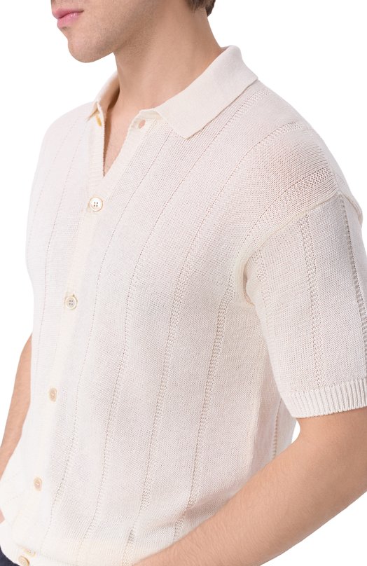 Кардиган изо льна и хлопка MVST MS60-1233-01MU Кремовый  MS60-1233-01MU Фото 5