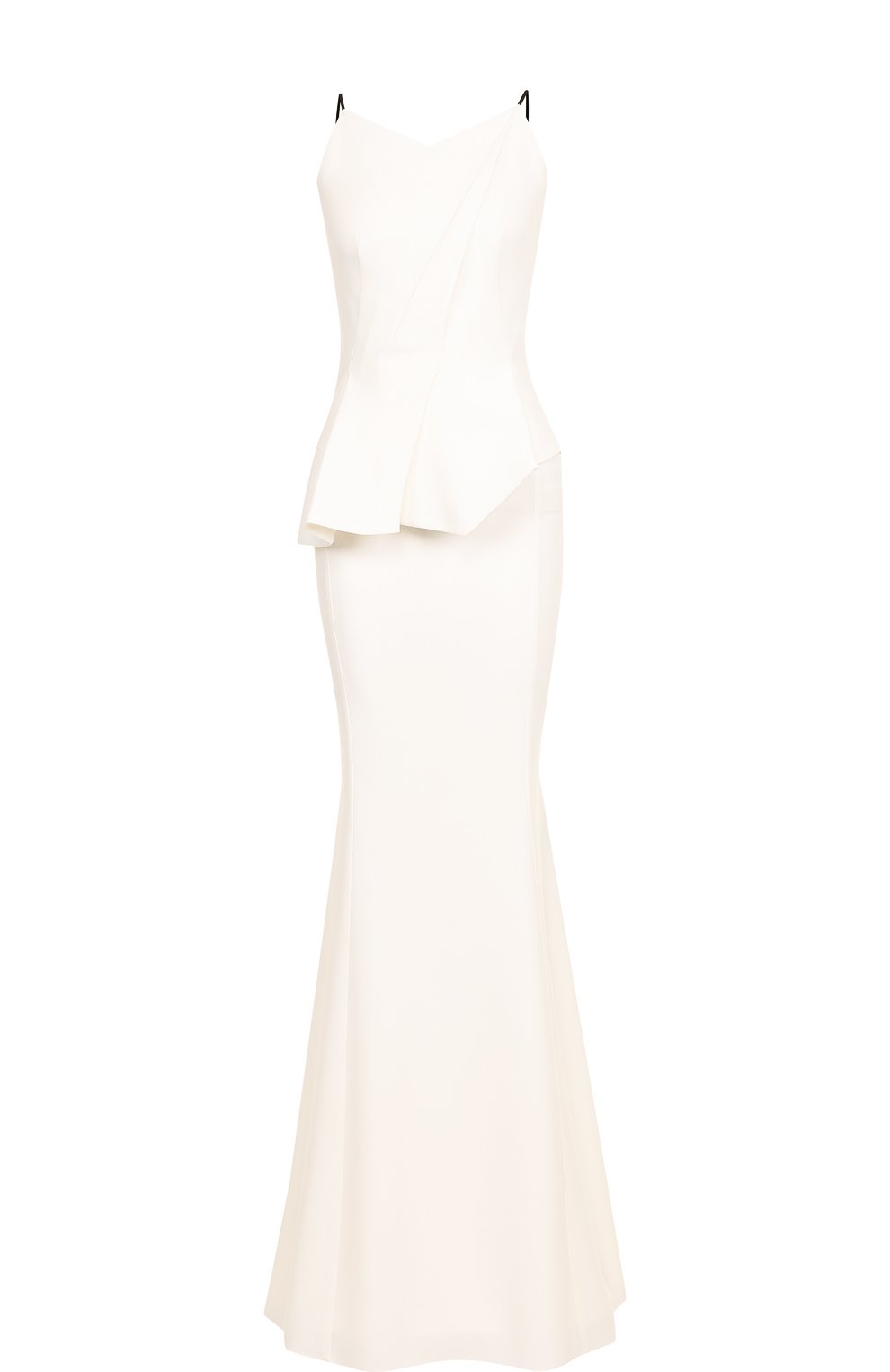 Приталенное платье-макси с оборкой ROLAND MOURET белого цвета по цене 173500 руб., арт. PW18/S0400/F2241, фото 1 Приталенное платье-макси с оборкой ROLAND MOURET, арт. PW18/S0400/F2241, фото 1