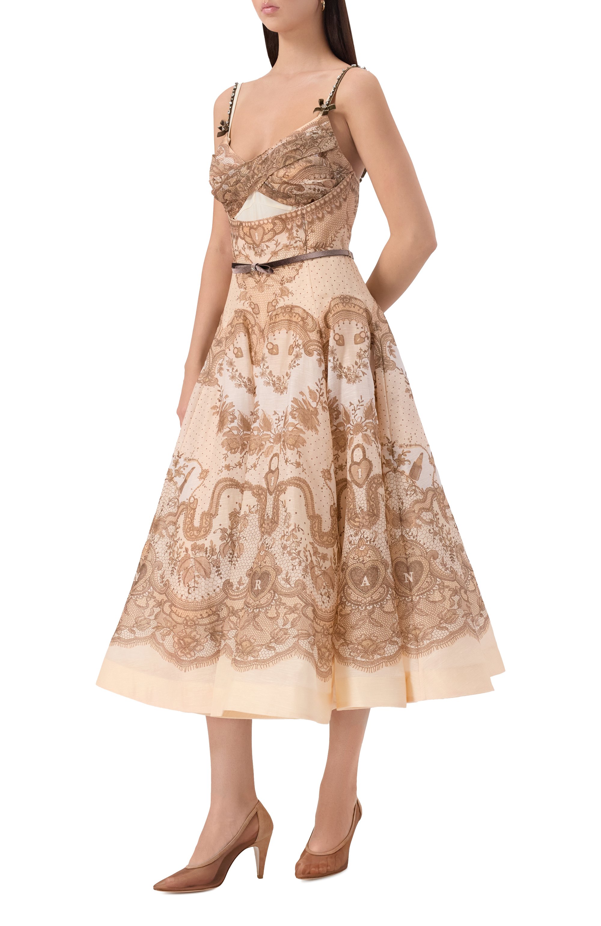 Комбинированные туфли amelia 85 GIANVITO ROSSI, арт. G22333.85RIC.RSCPRLP, фото 3