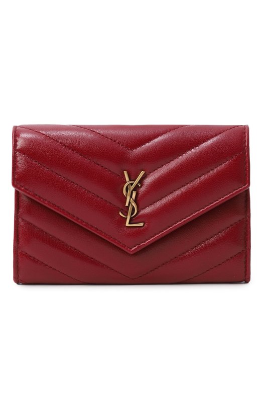 Кожаный кошелек Saint Laurent 863726/AAEAX Красный 863726/AAEAX