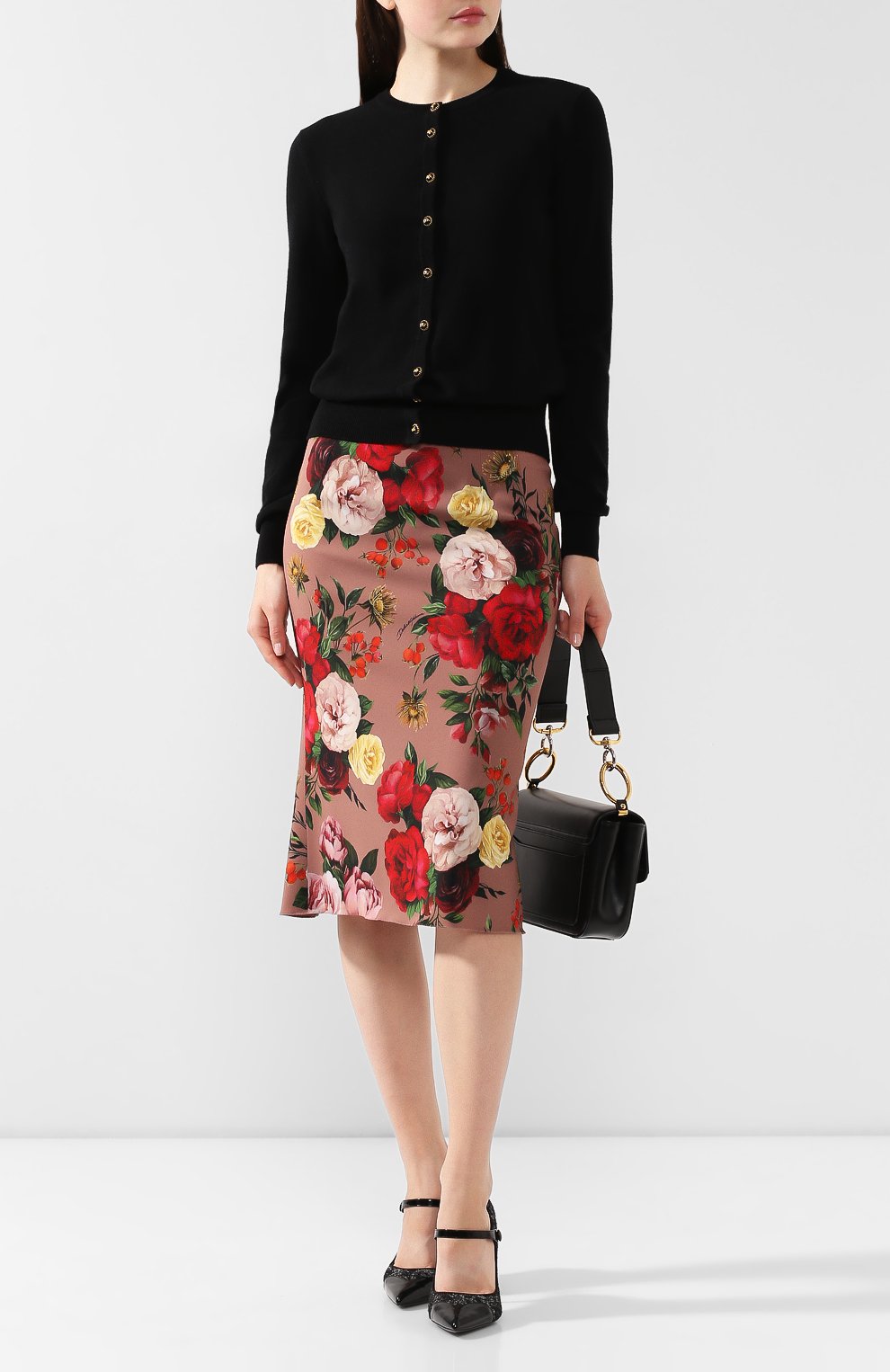 Кашемировый кардиган DOLCE & GABBANA черного цвета по цене 113000 руб., арт. FX451T/JAWQP, фото 2 Кашемировый кардиган DOLCE & GABBANA, арт. FX451T/JAWQP, фото 2