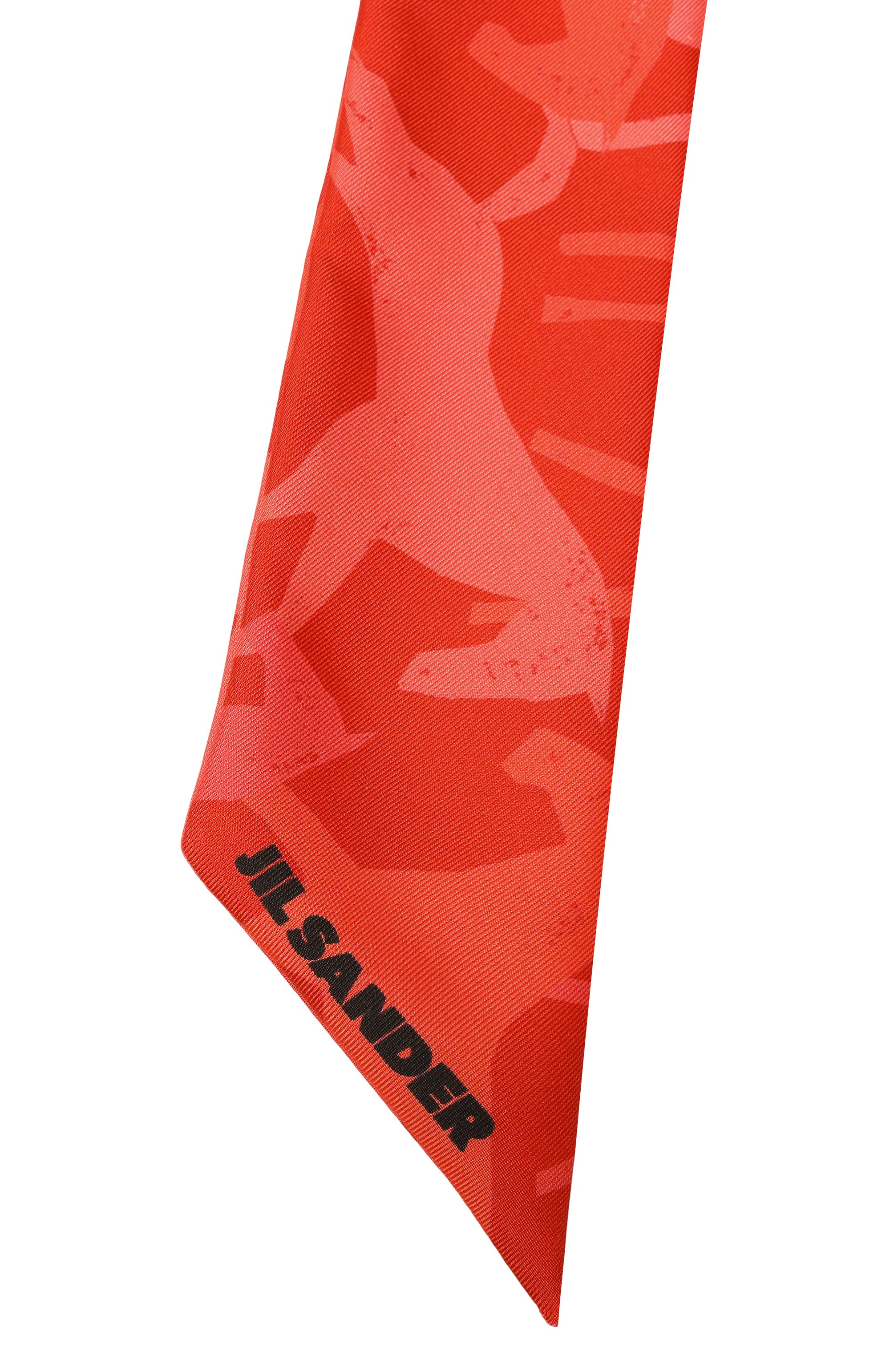 Шелковый шарф-твилли JIL SANDER красного цвета по цене 32900 руб., арт. J53TF0005/J40084, фото 3 Шелковый шарф-твилли JIL SANDER, арт. J53TF0005/J40084, фото 3