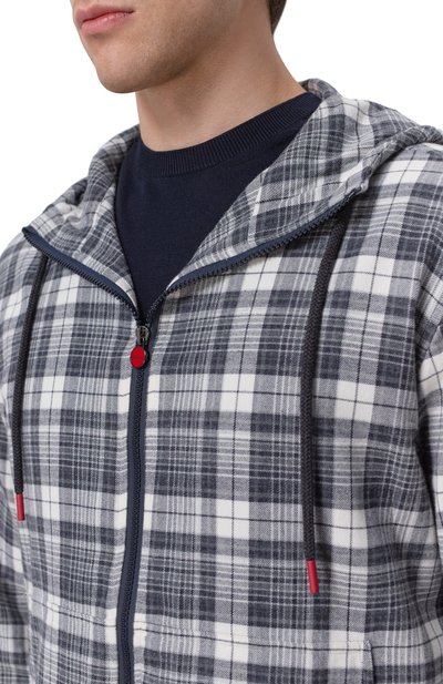 Хлопковая куртка-рубашка KITON серого цвета по цене 108500 руб., арт. UMC010H0907206, фото 5 Хлопковая куртка-рубашка KITON, арт. UMC010H0907206, фото 5