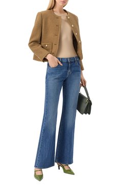 Женские джинсы 7 FOR ALL MANKIND синего цвета, арт. JSSFC100JA | Фото 2 (Длина (брюки, джинсы): Удлиненные; Материал сплава: Проставлено; Драгоценные камни: Проставлено; Материал внешний: Деним, Хлопок; Детали: Делаве; Кросс-КТ: Деним; Силуэт Ж (брюки и джинсы): Расклешенные; Стили: Кэжуэл)