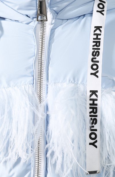 Стеганый пуховик KHRISJOY светло-голубого цвета по цене 122500 руб., арт. AFMW001/NYFTH, фото 5 Стеганый пуховик KHRISJOY, арт. AFMW001/NYFTH, фото 5