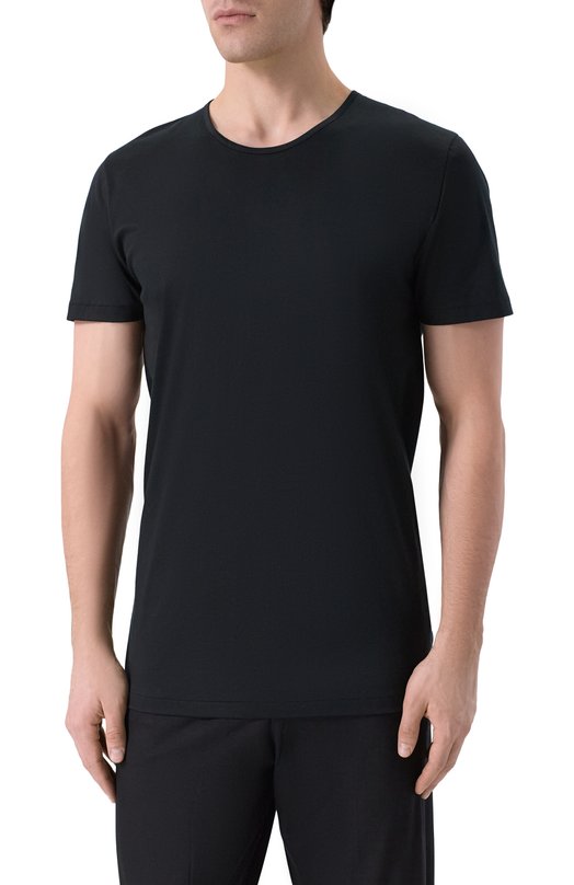 Хлопковая футболка Zimmerli 286-1441 Чёрный  286-1441 Фото 3
