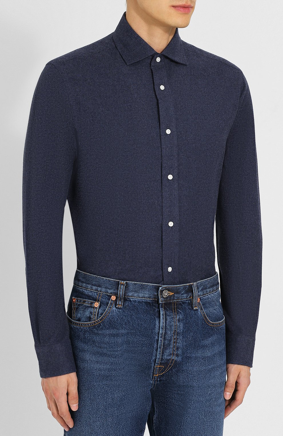 Хлопковая рубашка с воротником кент RALPH LAUREN, арт. 790721004, фото 3