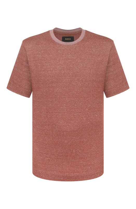 Футболка из хлопка и льна BOSS Camel 50560028 Красный 50560028