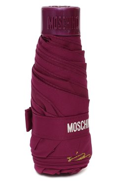 Женский складной зонт MOSCHINO бордового цвета, арт. 8014-SUPERMINI | Фото 4 (Материал: Металл, Текстиль, Синтетический материал; Материал сплава: Проставлено; Нос: Не проставлено)