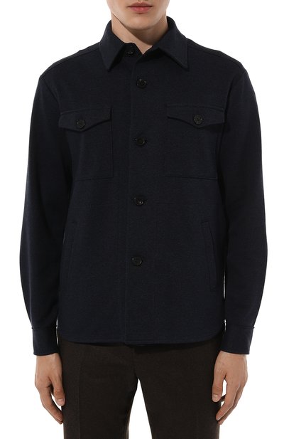 Куртка-рубашка из хлопка и шерсти HARRIS WHARF LONDON темно-синего цвета по цене 55850 руб., арт. C9320MTF, фото 3 Куртка-рубашка из хлопка и шерсти HARRIS WHARF LONDON, арт. C9320MTF, фото 3