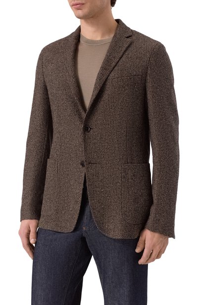 Пиджак из шерсти и шелка ZEGNA, арт. 1D7SG0/R850732A8, фото 4