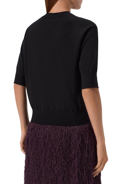 Шерстяной пуловер DRIES VAN NOTEN черного цвета по цене 59950 руб., арт. 131204/4700, фото 4 Шерстяной пуловер DRIES VAN NOTEN, арт. 131204/4700, фото 4