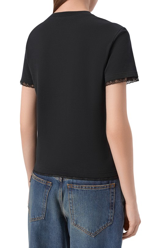 Хлопковая футболка Gucci 859727/XJHR7 Чёрный  859727/XJHR7 Фото 4