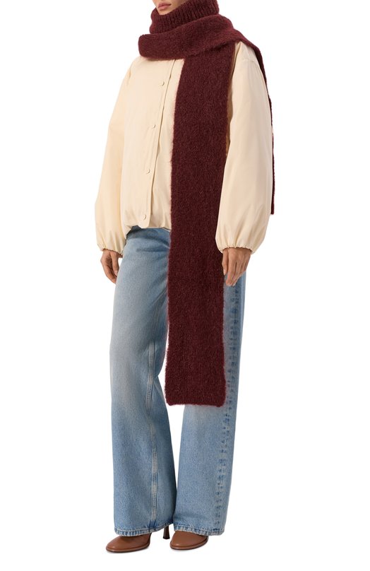 Шерстяной шарф Dries Van Noten 011255-2733-359 Бордовый  011255-2733-359 Фото 2