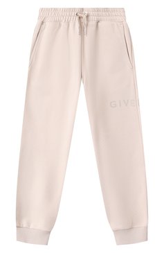 Детские хлопковые джоггеры GIVENCHY кремвого цвета, арт. H30690 | Фото 1 (Нос: Не проставлено; Материал подклада: Хлопок; Материал сплава: Проставлено; Девочки Кросс-КТ: Брюки-спорт, Джоггеры-одежда; Материал внешний: Хлопок; Ростовка одежда: 5 лет | 110 см, 9 лет | 134 см, 12 лет | 152 см, 13 - 15 лет | 158 см, 7 лет | 122 см)