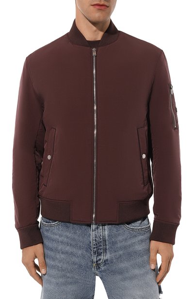 Утепленный бомбер BOSS бордового цвета по цене 39200 руб., арт. 50519981, фото 3 Утепленный бомбер BOSS, арт. 50519981, фото 3