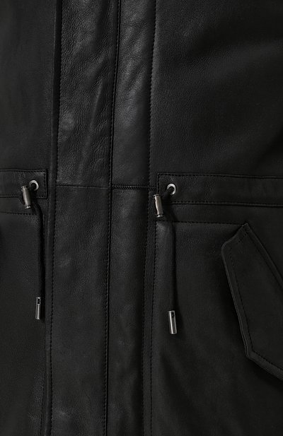 Укороченная дубленка прямого кроя на молнии с капюшоном YVES SALOMON, арт. 9WHM61277MERL, фото 5