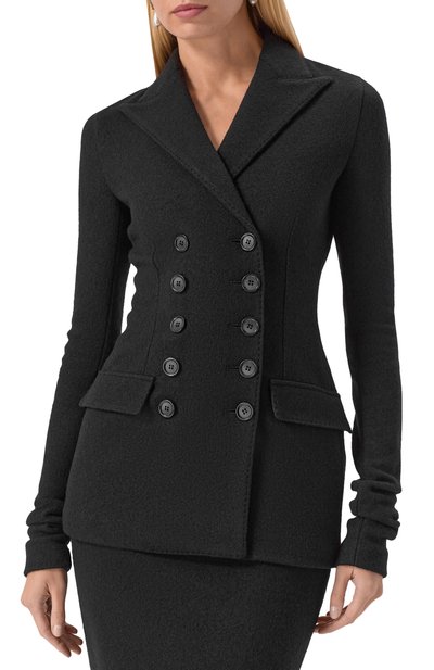 Шерстяной жакет DOLCE & GABBANA черного цвета по цене 257500 руб., арт. F27HDT/HU2BB, фото 3 Шерстяной жакет DOLCE & GABBANA, арт. F27HDT/HU2BB, фото 3